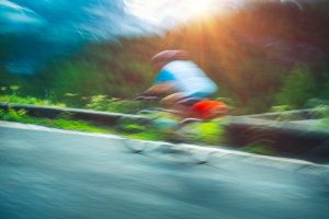 Cyclist in motion